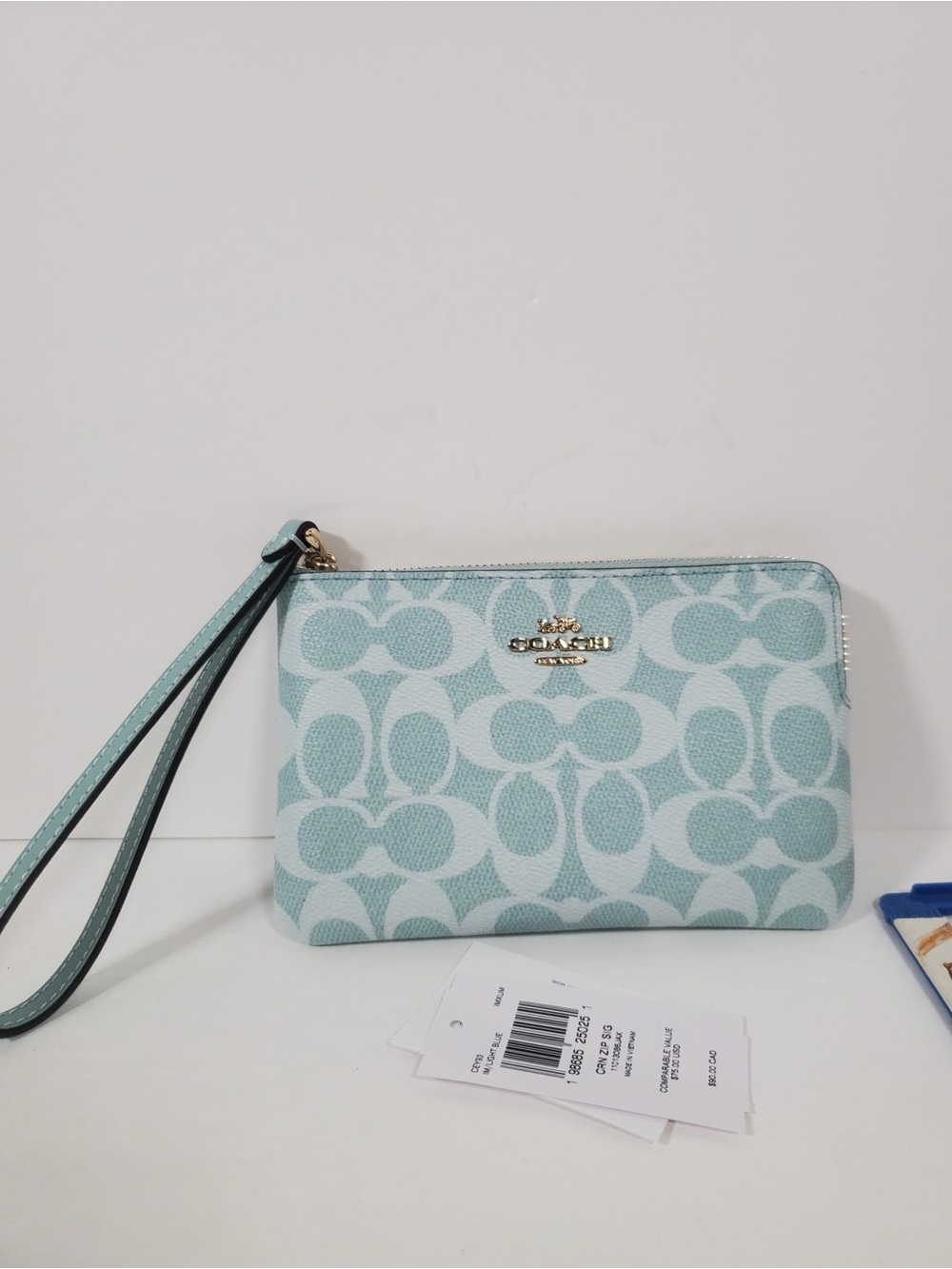 Coach Corner Zip Wristlet NWT